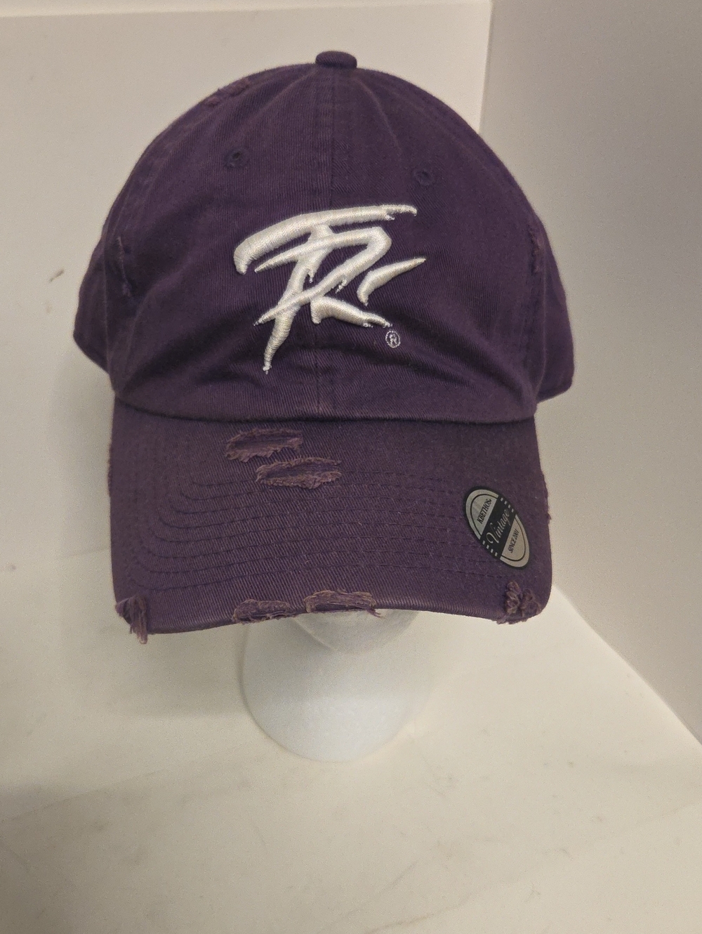 KBETHOS Vitage Purple Distressed Baseball Cap with White Embroidered Logo